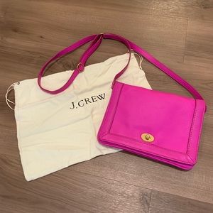 J.Crew Leather Crossbody Purse - Pink w/ dust bag